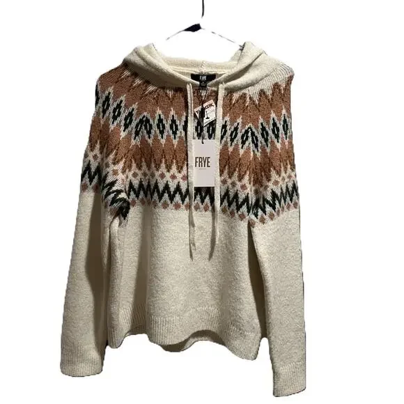 Frye Hooded Sweater Womens Size S Southwestern Long Sleeeve - Picture 1 of 6